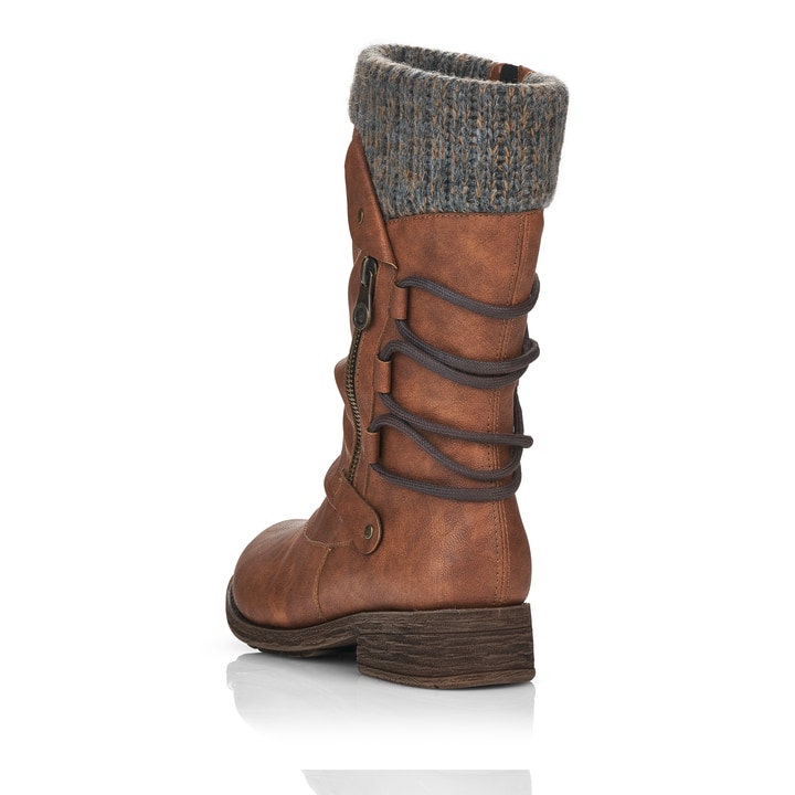 Remonte Artikelnummer D8070-25 remonte Damen Hochschaftstiefel kaffeebraun-dunkelgrau Vierteljährliche Förderung