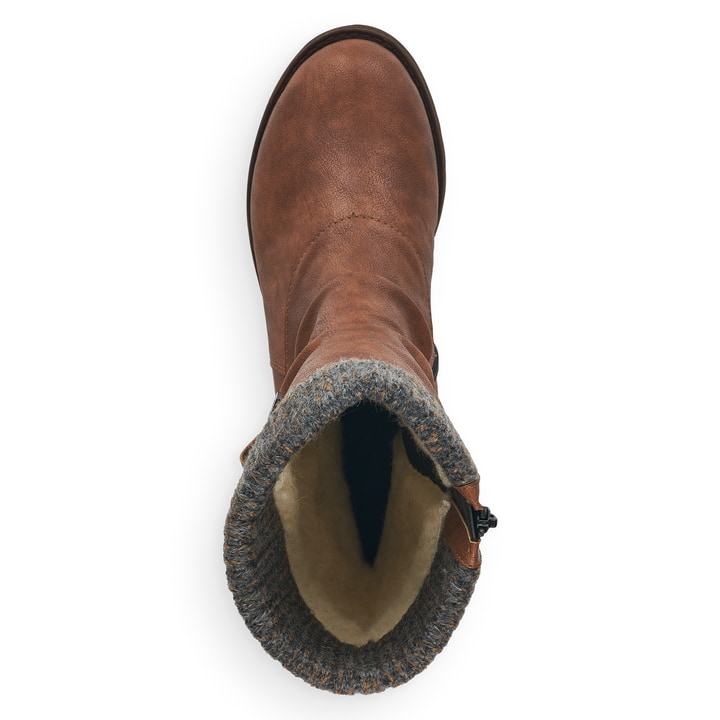 Remonte Artikelnummer D8070-25 remonte Damen Hochschaftstiefel kaffeebraun-dunkelgrau Vierteljährliche Förderung