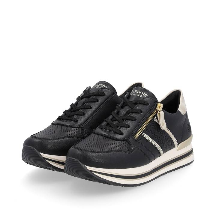 Remonte Artikelnummer D1318-01 remonte Damen Sneaker mattschwarz-gold Muttertagsangebot