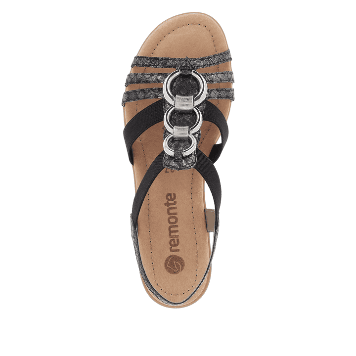 Remonte Artikelnummer R3605-02 remonte Damen Riemchensandalen nachtschwarz-silber Black Friday Preise