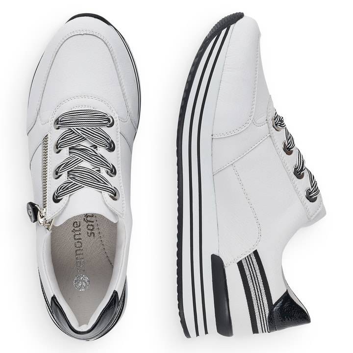 Remonte Artikelnummer D1312-80 remonte Damen Sneaker edelweiß-glanzschwarz Auslauf