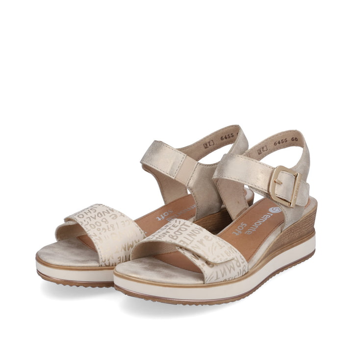 Remonte Artikelnummer D6455-60 remonte Damen Keilsandaletten beige-metallic Bis zu 60% Rabatt