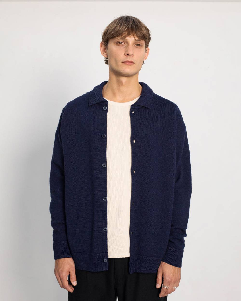 Rotholz Strick Shirt Merinowolle - Blau Rabatt