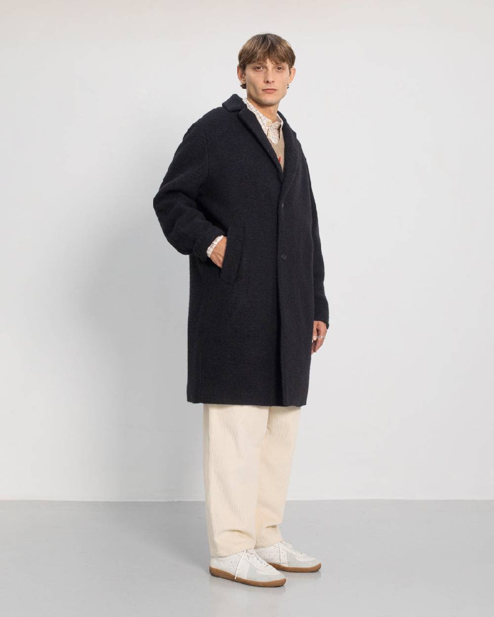 Rotholz Mantel Bio Wollmischung - Schwarz Flash Sale