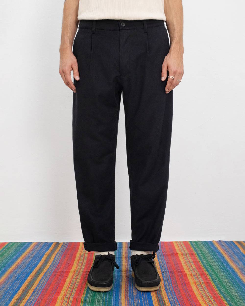 Rotholz Everyday Flanell Hose Bio Baumwolle - Schwarz Weihnachtsangebot