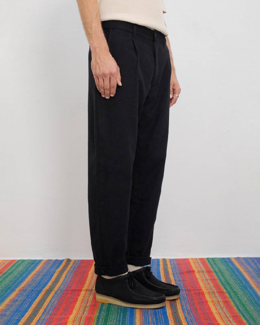 Rotholz Everyday Flanell Hose Bio Baumwolle - Schwarz Weihnachtsangebot