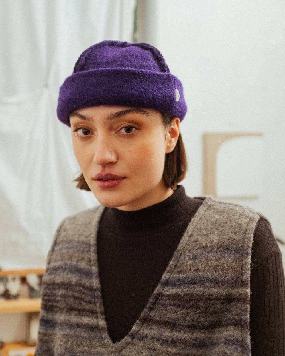 Rotholz Toque Bio Wollmischung - Lila Valentinstagsangebot