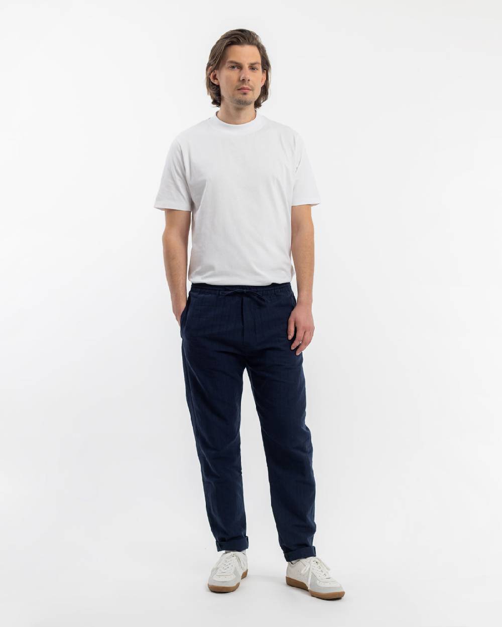 Rotholz Hose Leinen Mix - Dunkelblau Online Outlet