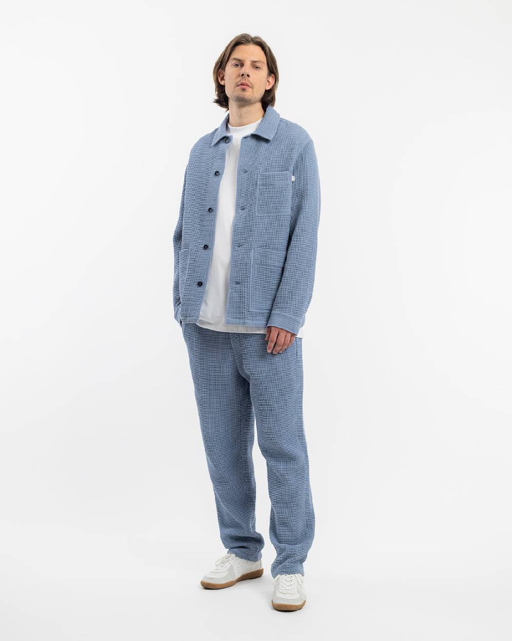 Rotholz Workwear Jacke Waffle Cotton - Hellblau Große Rabatte