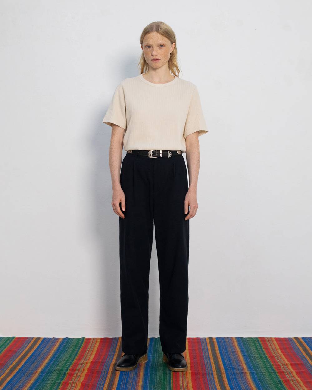 Rotholz High Waist Flanell Hose Bio Baumwolle - Schwarz Riesige Ersparnisse