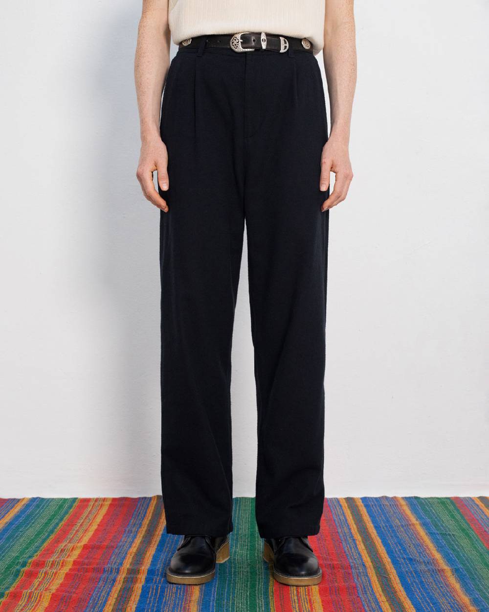 Rotholz High Waist Flanell Hose Bio Baumwolle - Schwarz Riesige Ersparnisse