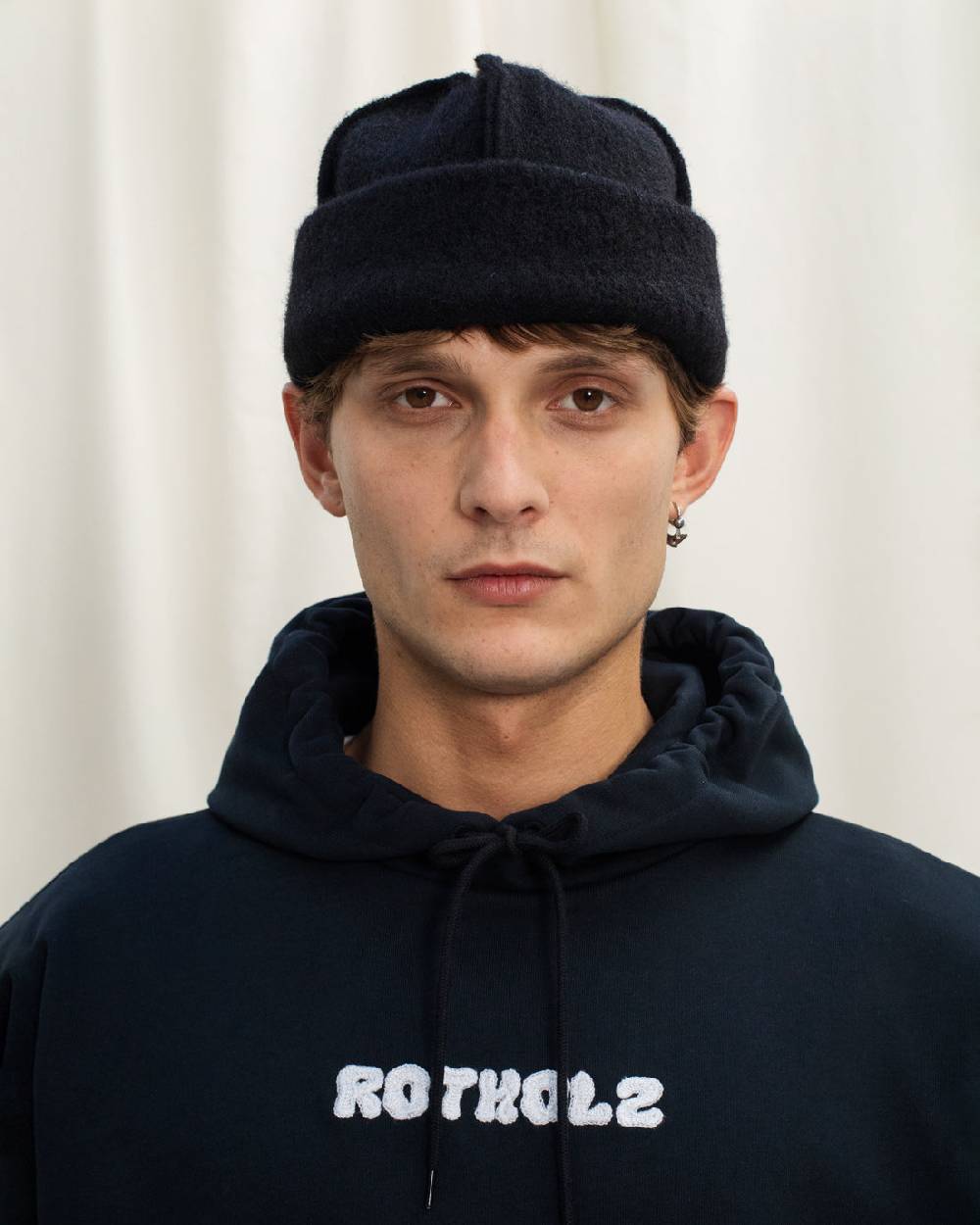 Rotholz Logo Hoodie Bio Baumwolle - Schwarz Neueste Stile