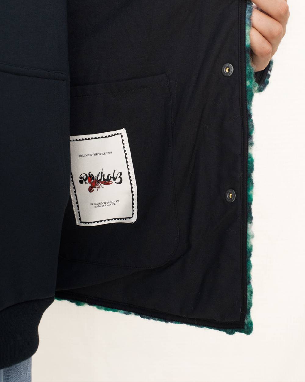 Rotholz Schwere Sherpa Jacke Bio Wollmischung - Multi Letzter Tag