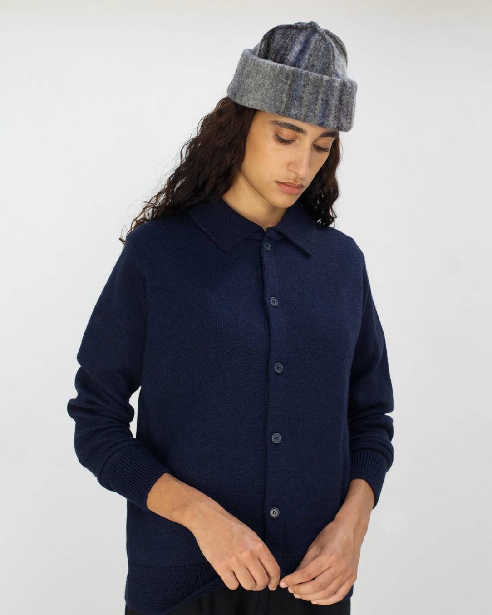 Rotholz Strick Shirt Merinowolle - Blau Nur noch ein Tag übrig