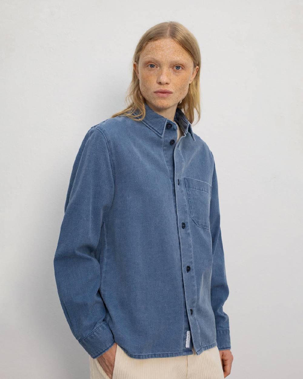 Rotholz Denim Hemd Recycelte Baumwolle - Blau Super Rabatt