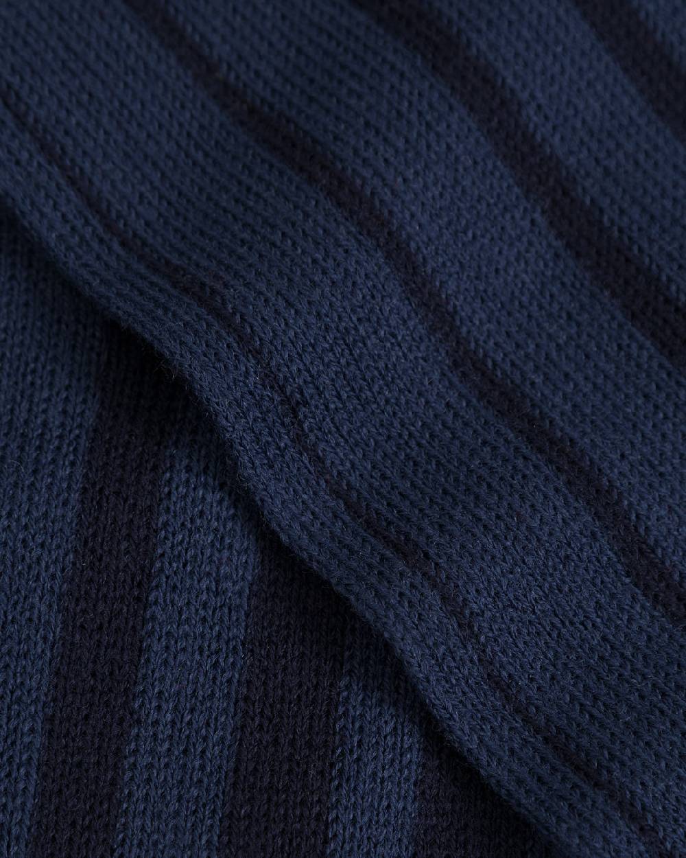 Rotholz Gestrickter Schal Merinowolle - Blau Gestreift Black Friday Preise