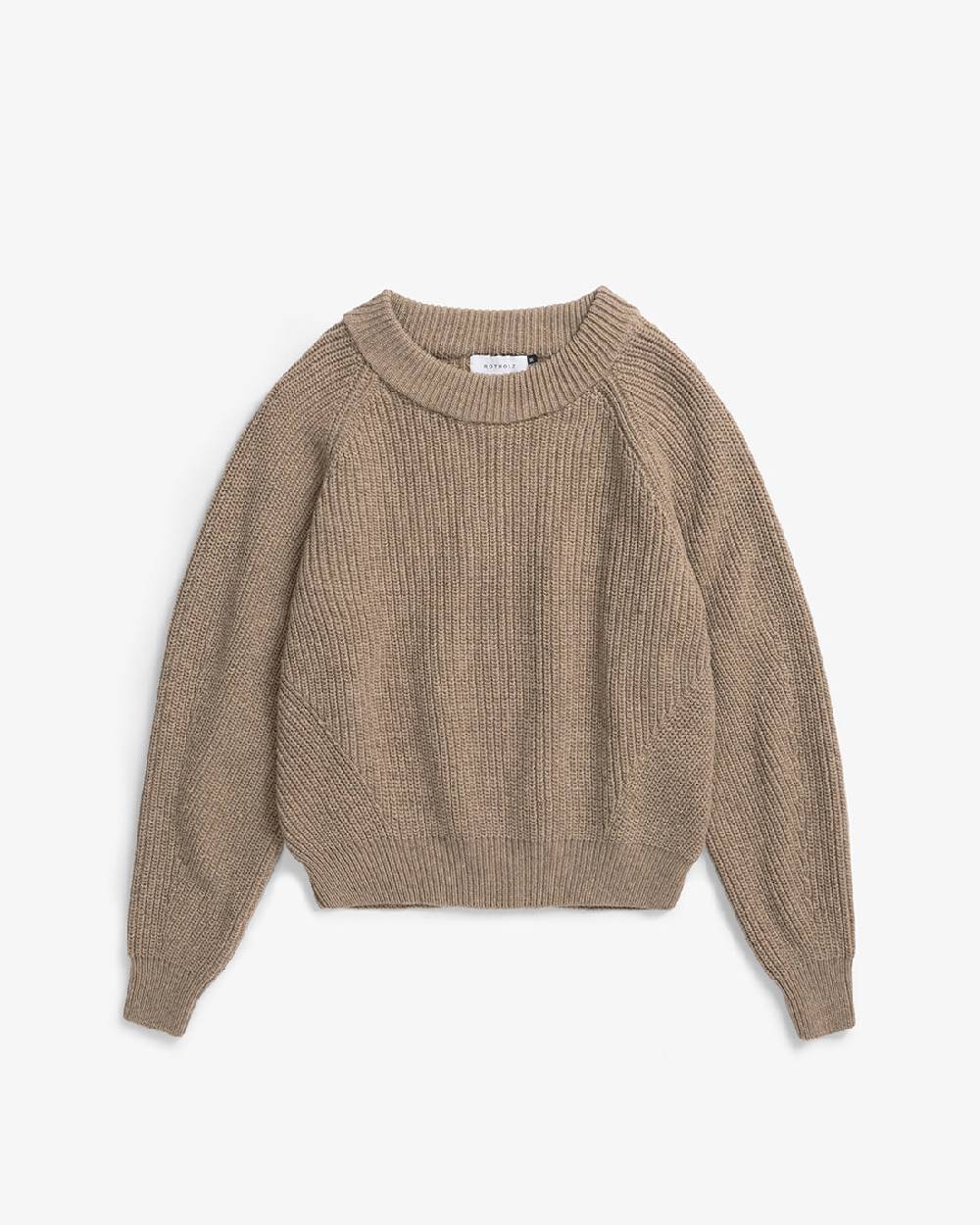 Rotholz Grober Strickpullover Recycelte Wolle - Beige Rabatte dieses Monats
