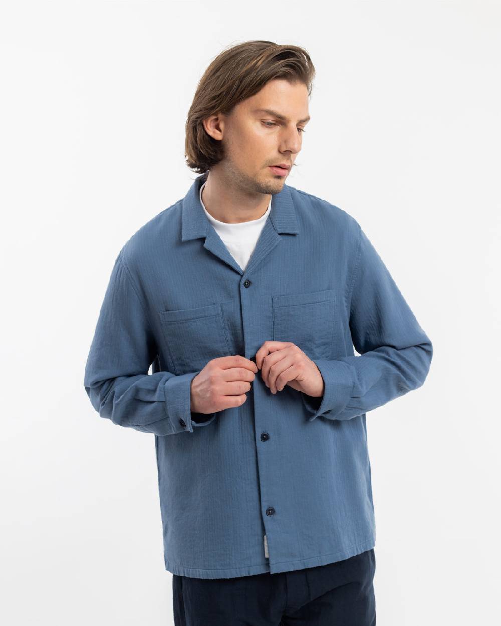 Rotholz Langarmhemd Bio Baumwolle - Blau Angebote