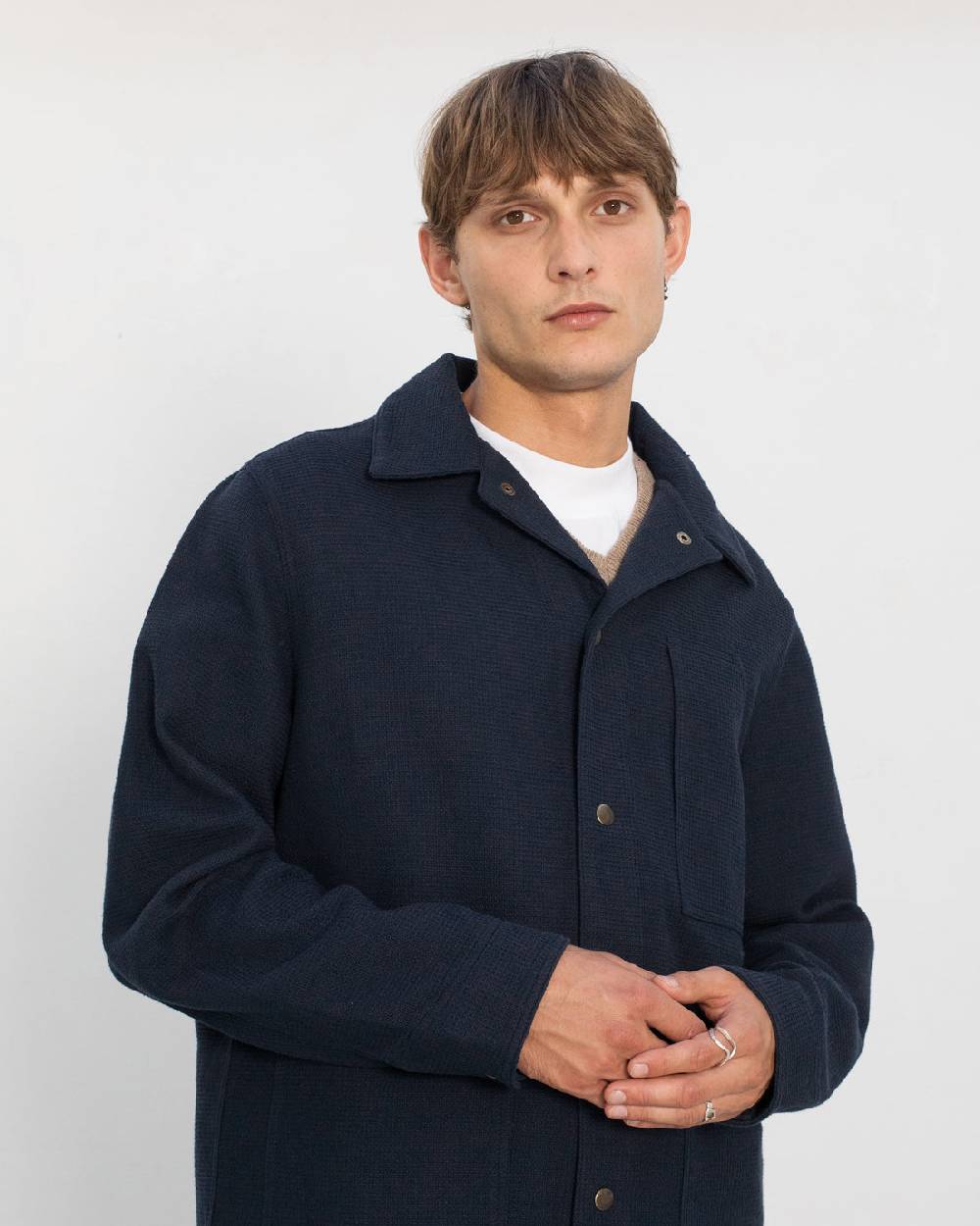 Rotholz Leichte Jacke Waffle Cotton - Blau im Angebot