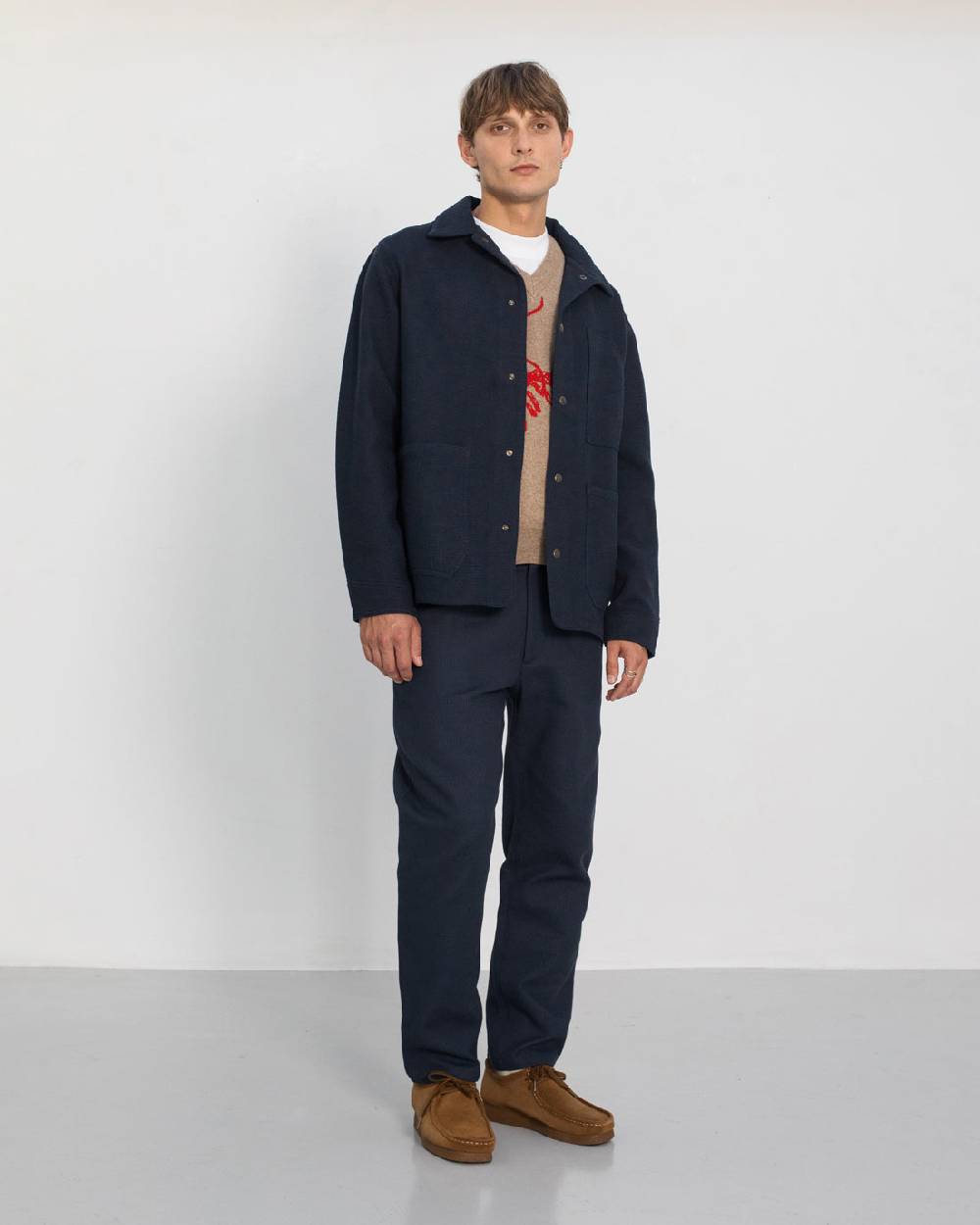 Rotholz Leichte Jacke Waffle Cotton - Blau im Angebot