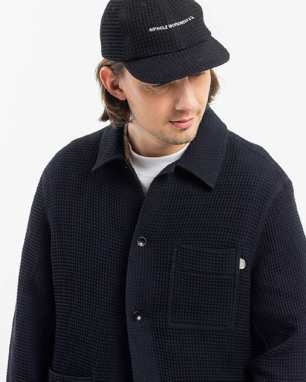 Rotholz Workwear Jacke Waffle Cotton - Schwarz Schlussverkauf