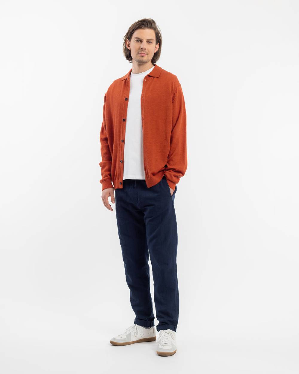 Rotholz Strick Shirt Merinowolle - Rot Sonderangebot
