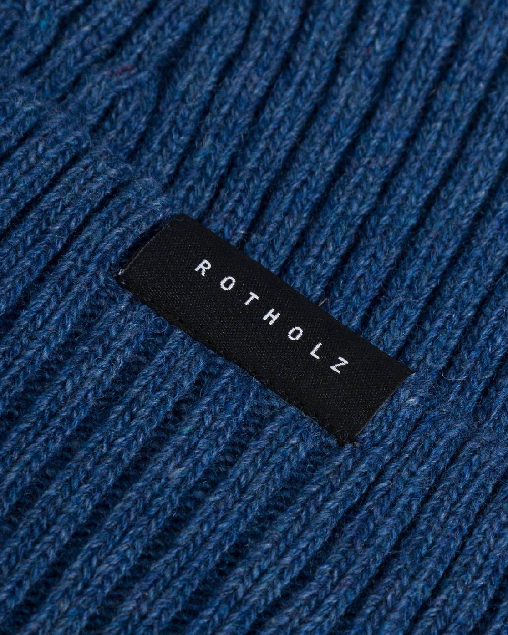 Rotholz Klassische Mütze Wollmix Ripp - Blau Rabatt