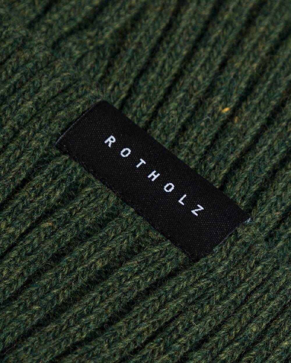 Rotholz Kurze Mütze Wollmix Ripp - Grün Großer Ausverkauf