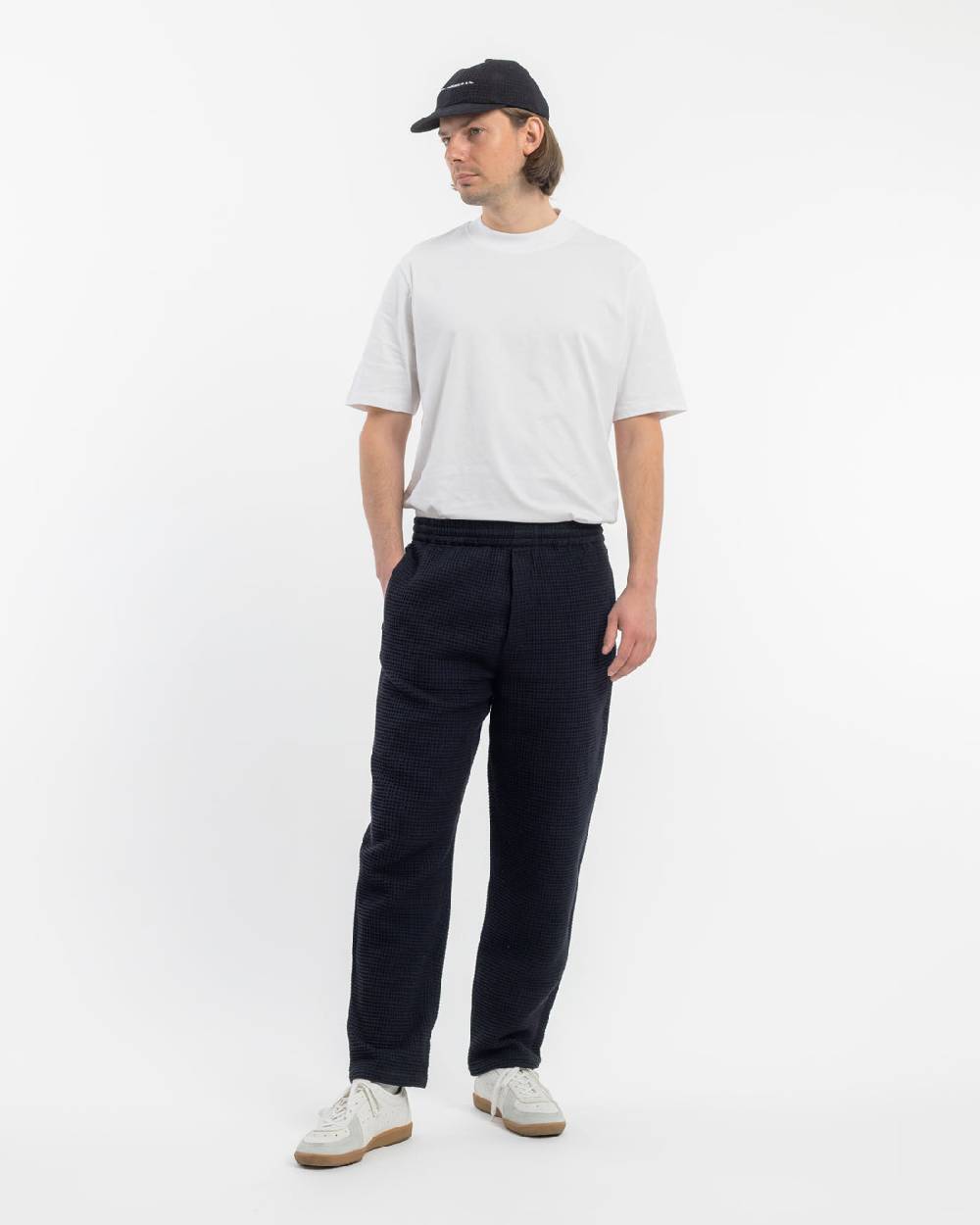 Rotholz Weite Hose Waffle Cotton - Schwarz Online Shopping