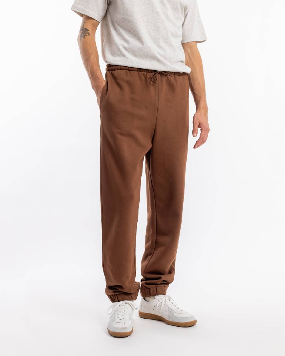 Rotholz Logo Sweatpants Bio Baumwolle - Braun Preisnachlass