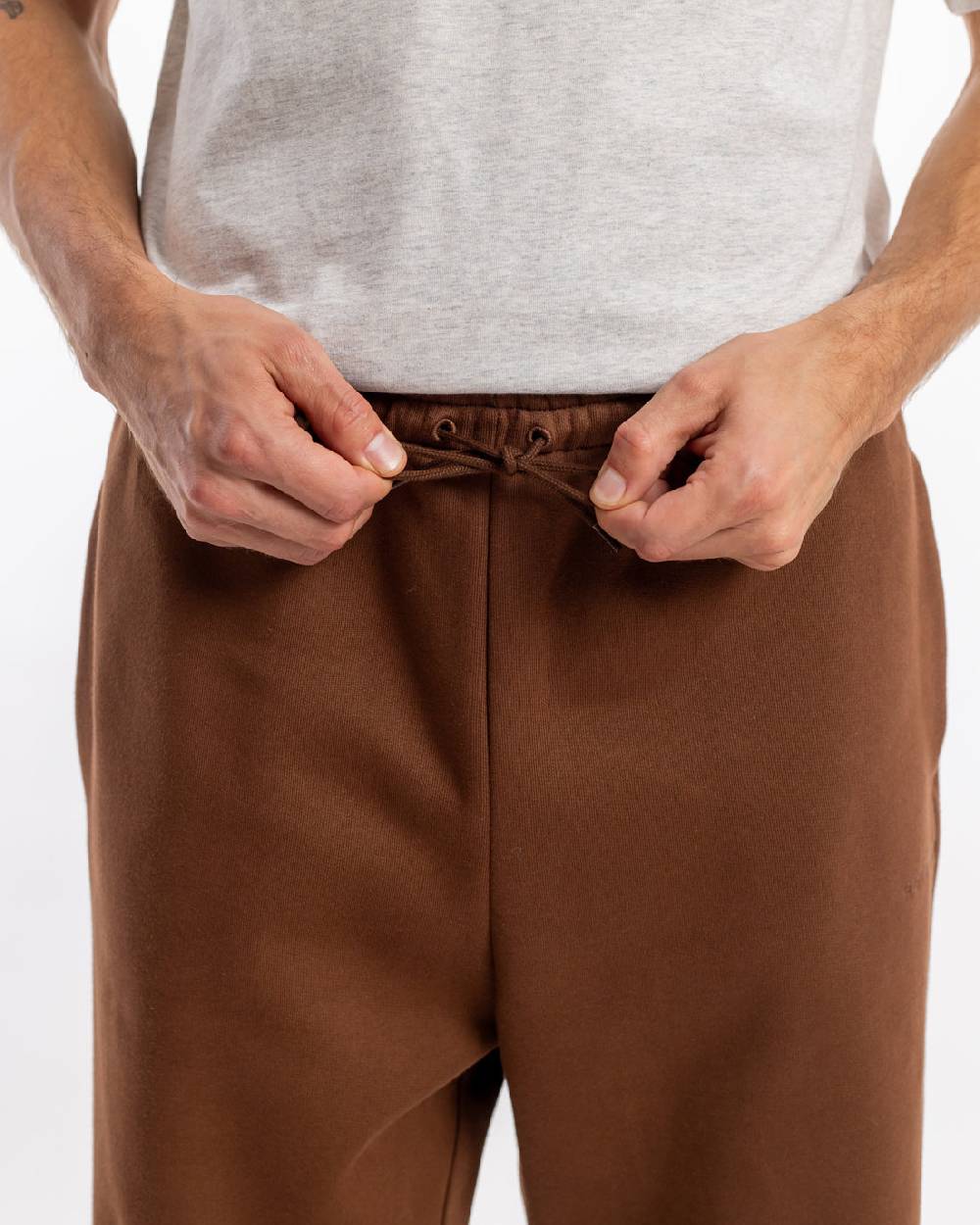 Rotholz Logo Sweatpants Bio Baumwolle - Braun Preisnachlass