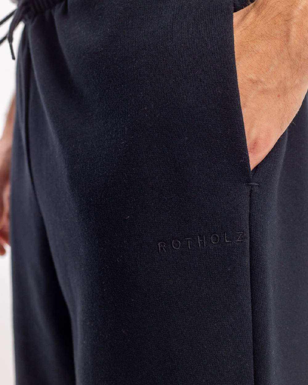 Rotholz Logo Sweatpants Bio Baumwolle - Schwarz Saisonschlussverkauf