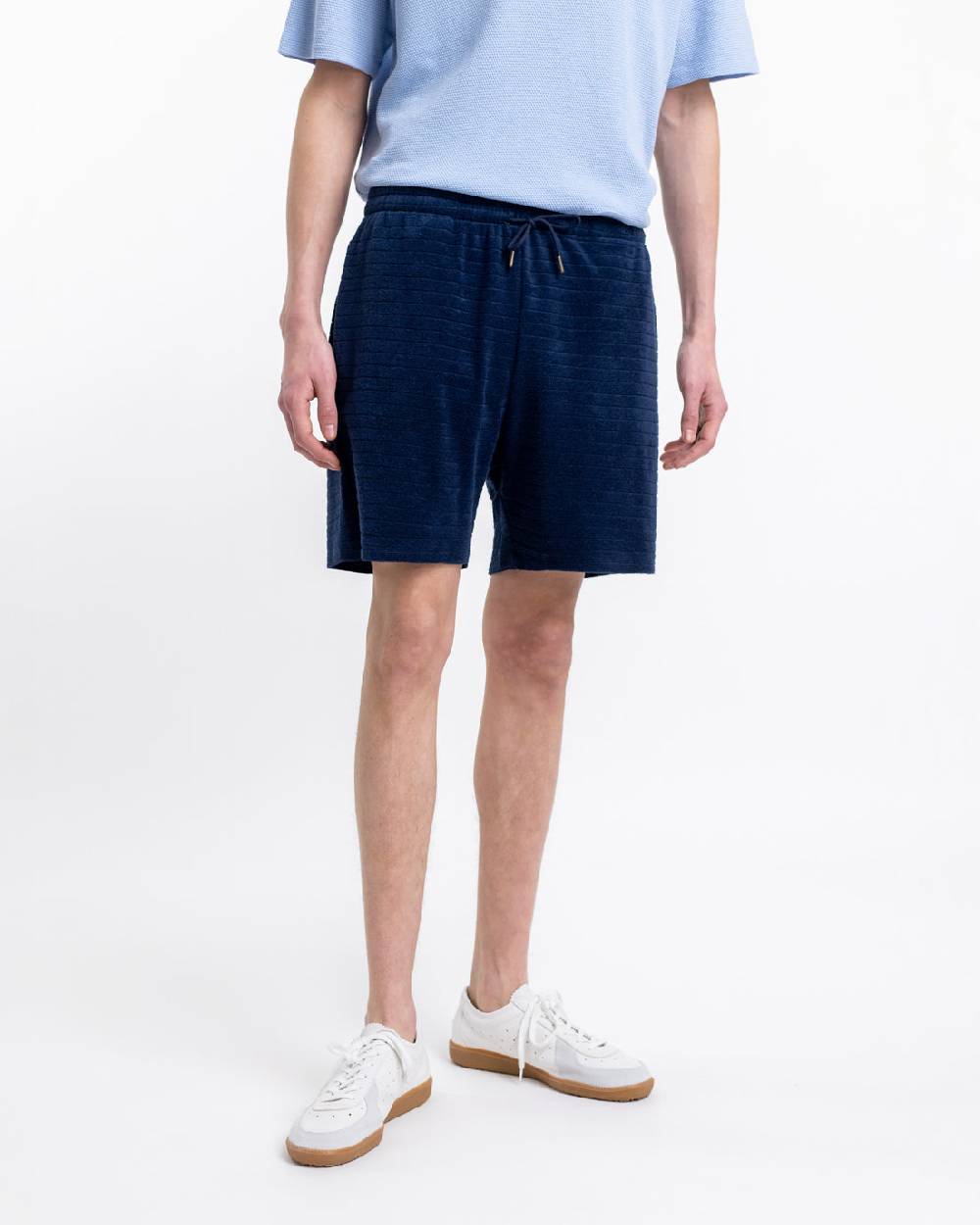Rotholz Frottee Shorts aus Bio-Baumwolle Blau Cyber Monday