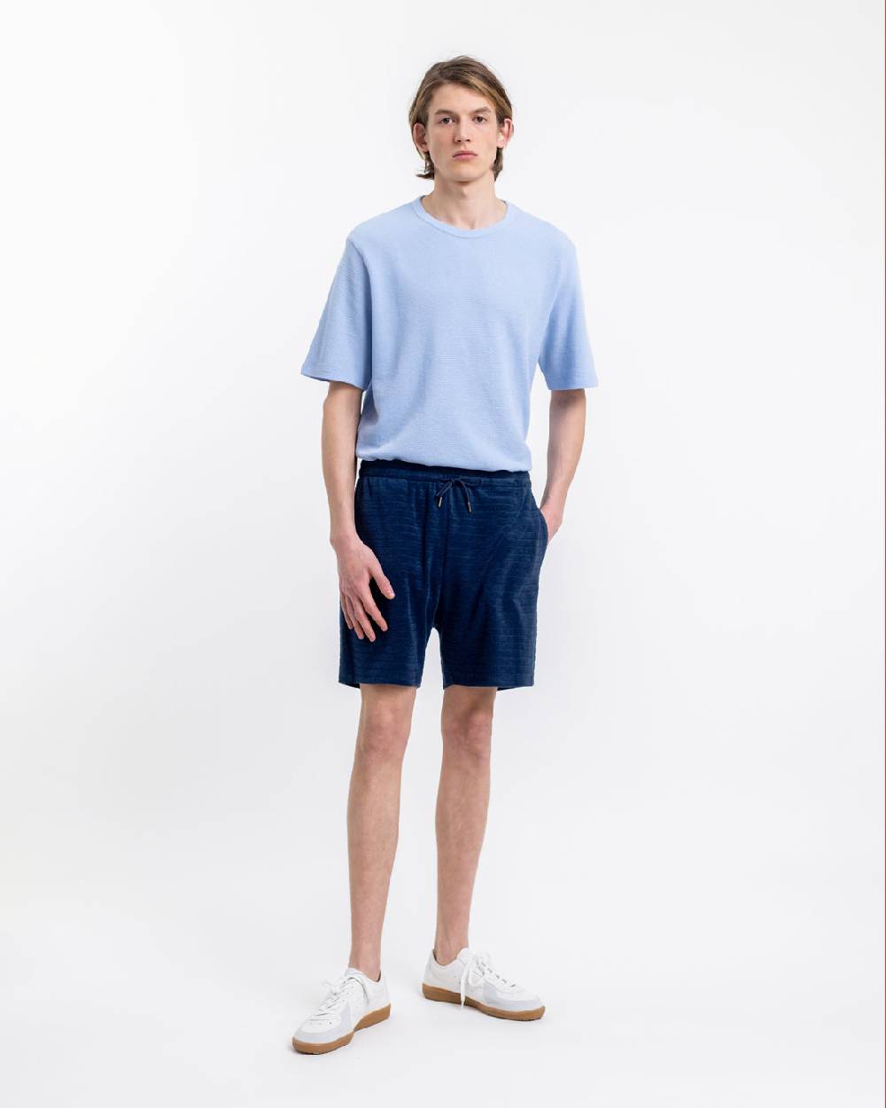 Rotholz Frottee Shorts aus Bio-Baumwolle Blau Cyber Monday