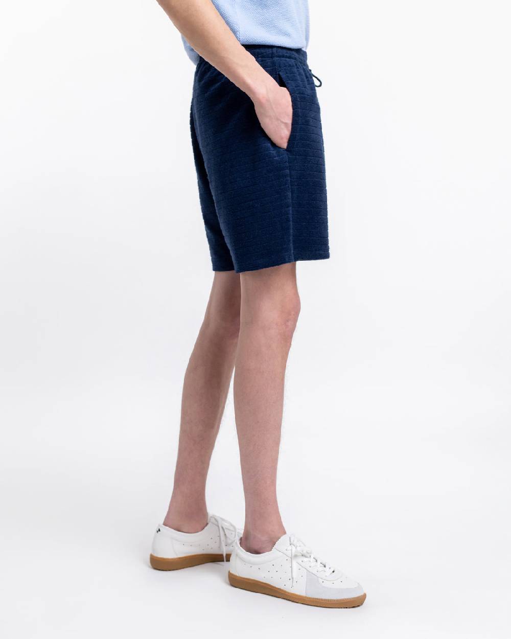 Rotholz Frottee Shorts aus Bio-Baumwolle Blau Cyber Monday