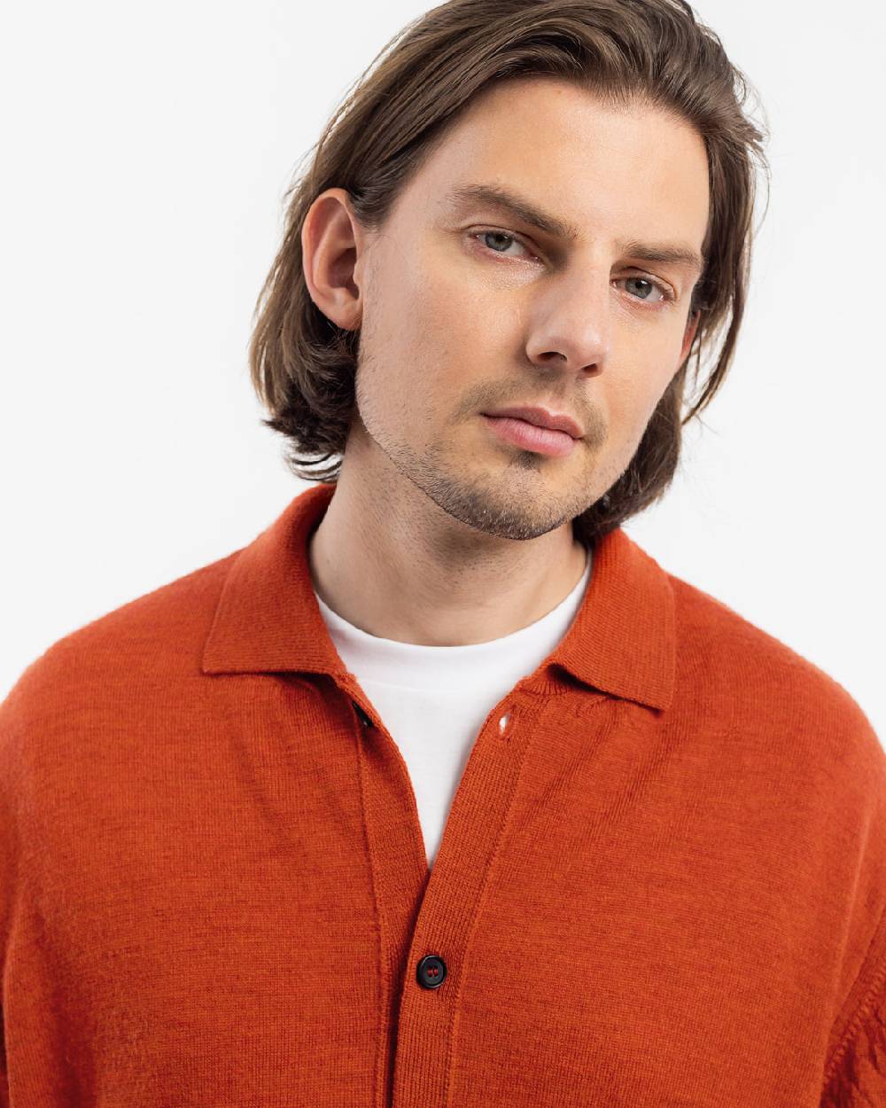 Rotholz Strick Shirt Merinowolle - Rot Valentinstagsangebot
