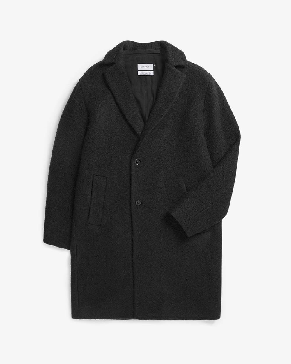 Rotholz Mantel Bio Wollmischung - Schwarz Top Angebot