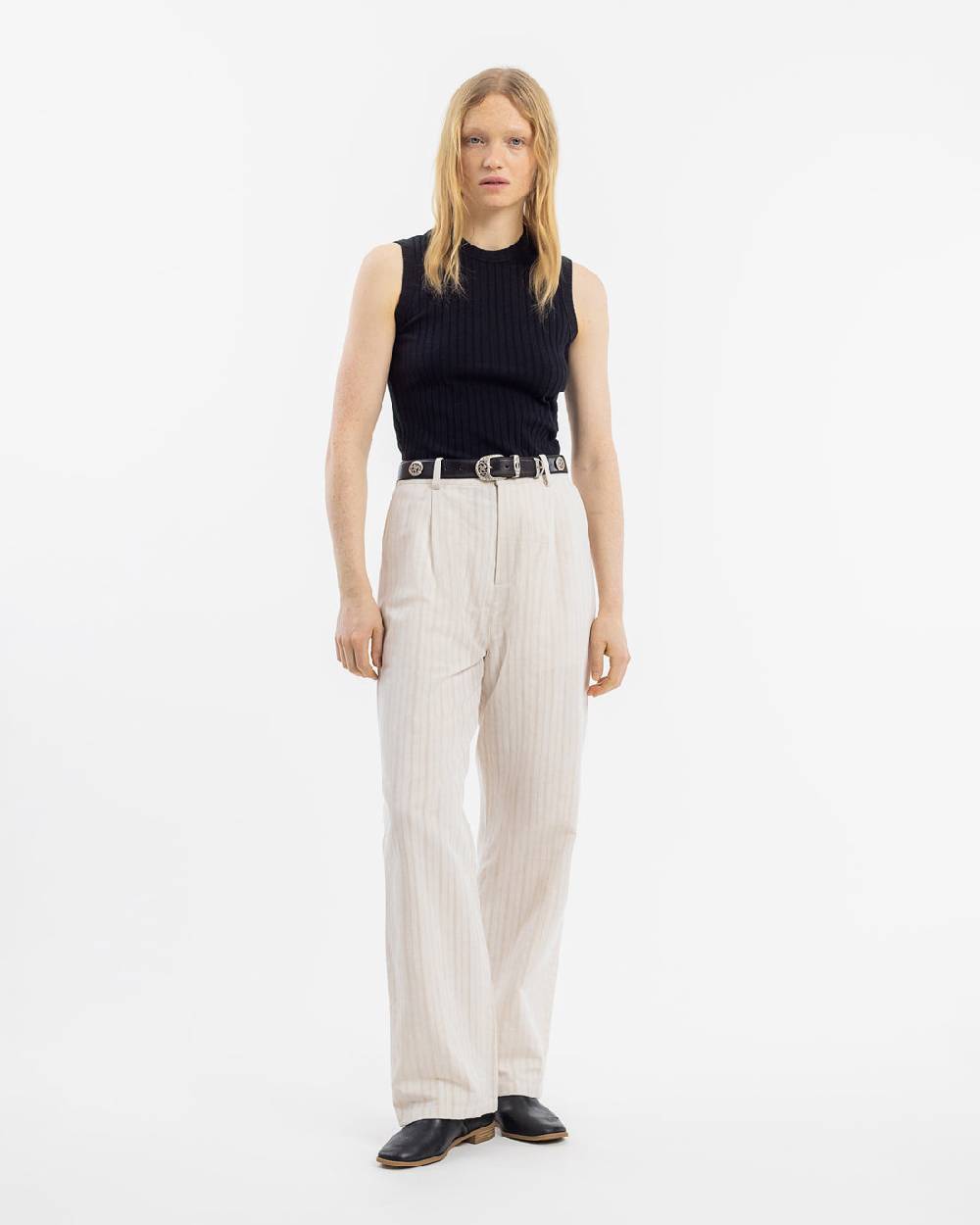 Rotholz High Waist Hose Leinen Mix - Creme Kauf eins, bekomm eins gratis