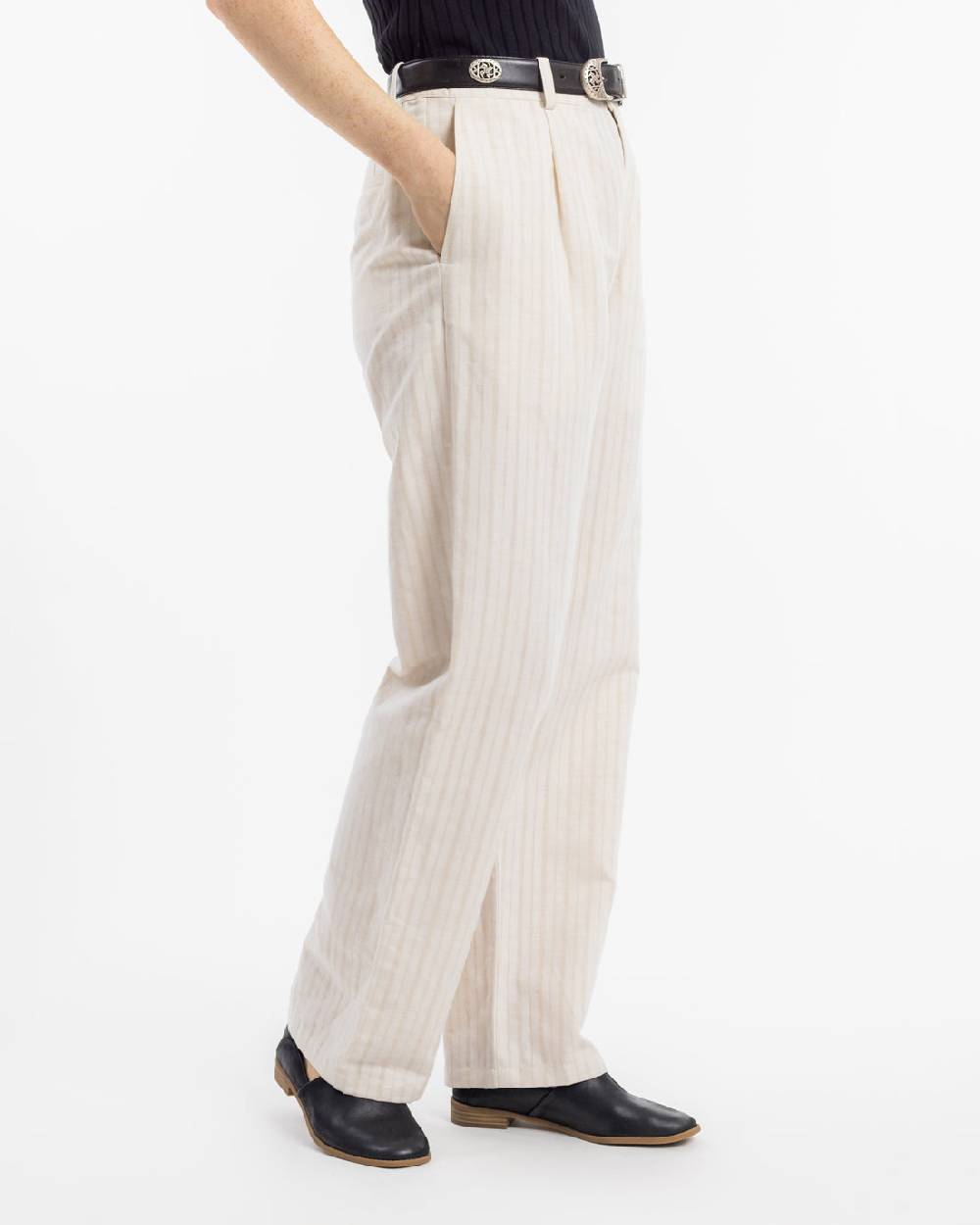 Rotholz High Waist Hose Leinen Mix - Creme Kauf eins, bekomm eins gratis