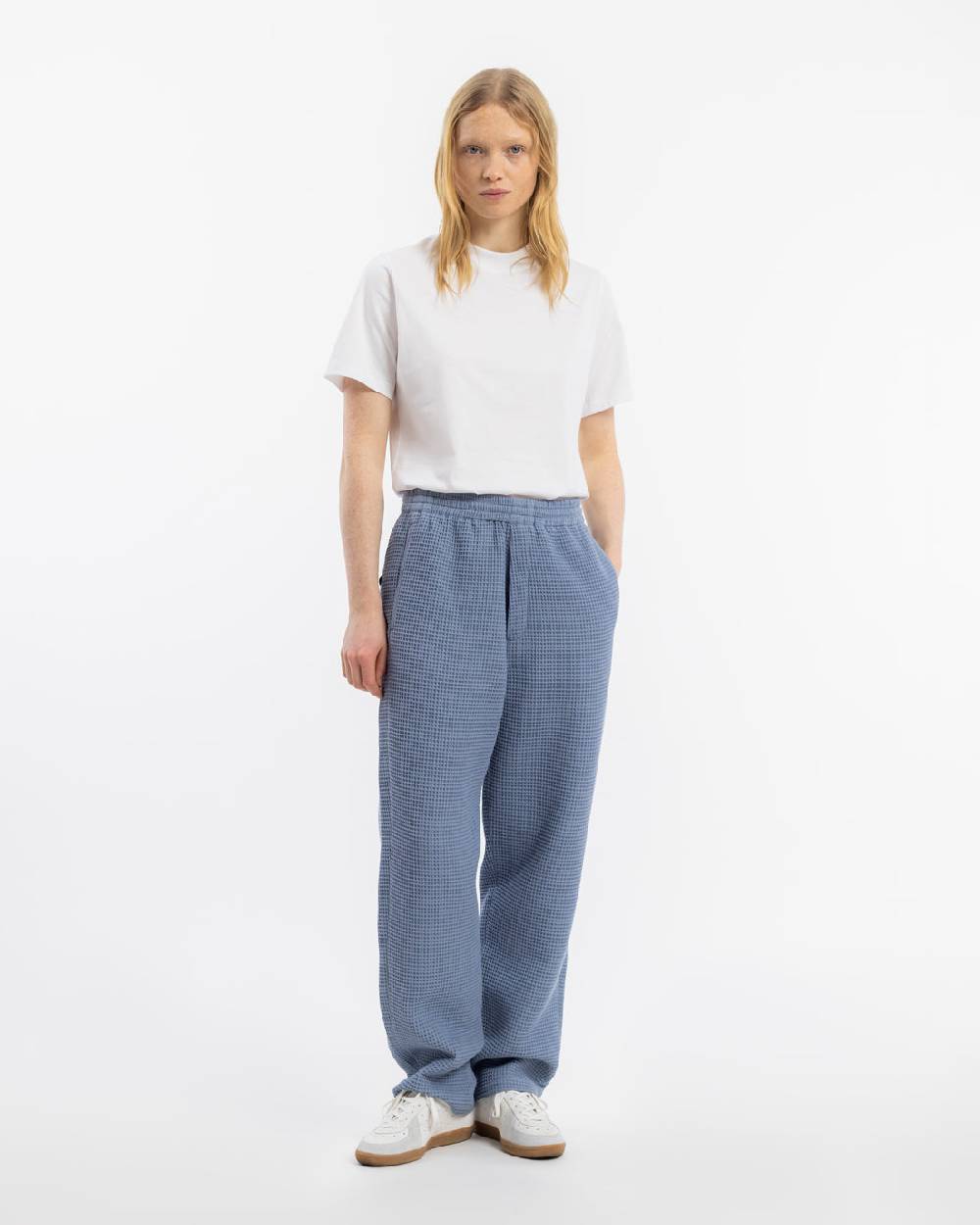 Rotholz Weite Hose Waffle Cotton - Hellblau Sonderangebote
