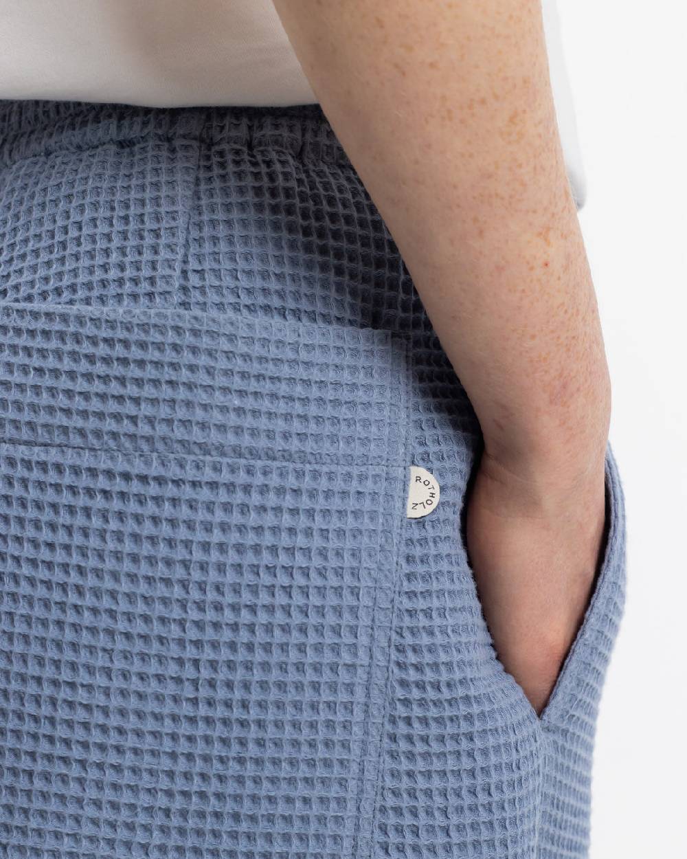 Rotholz Weite Hose Waffle Cotton - Hellblau Sonderangebote