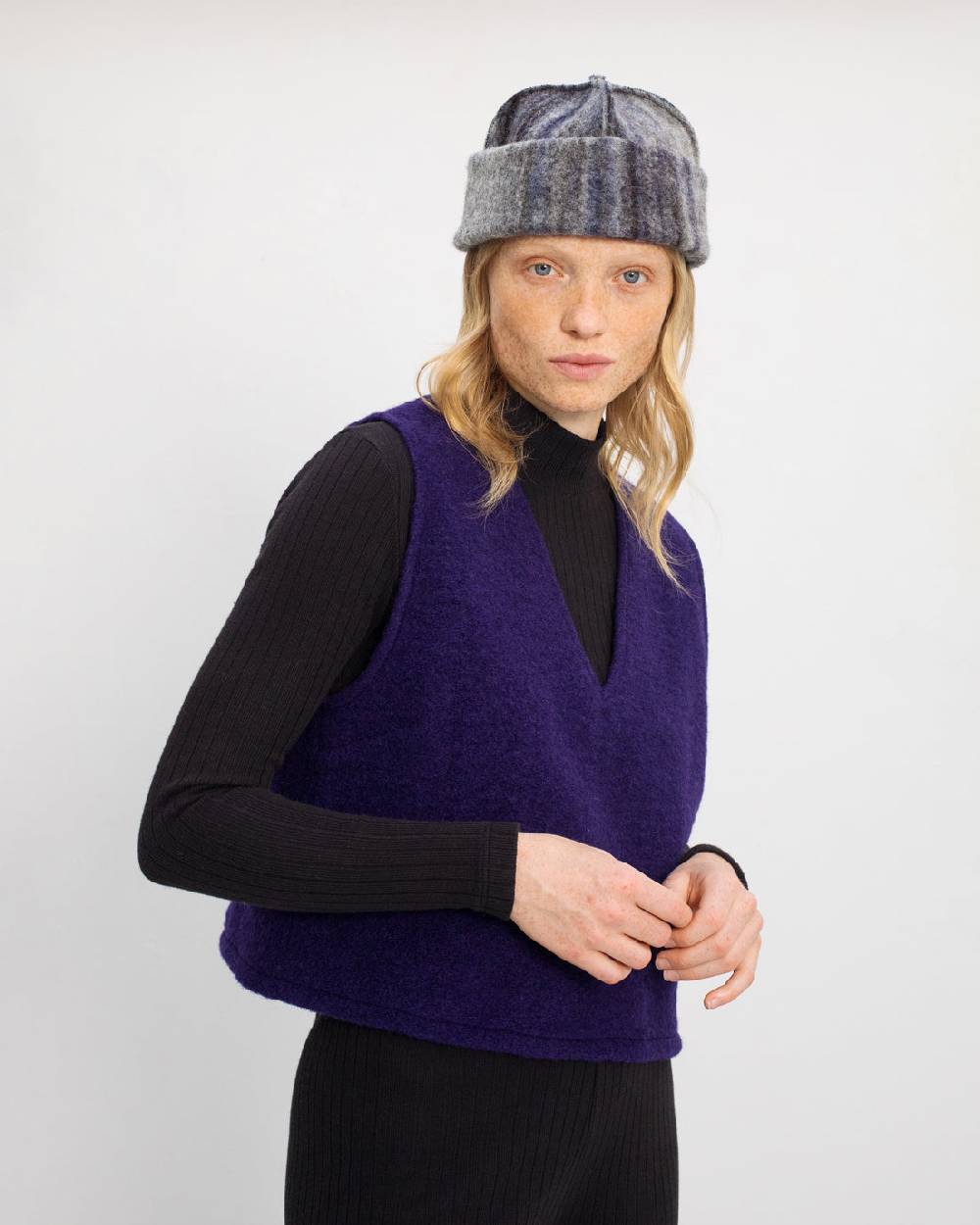 Rotholz Weste Bio Wollmischung - Lila Super Sparpreis