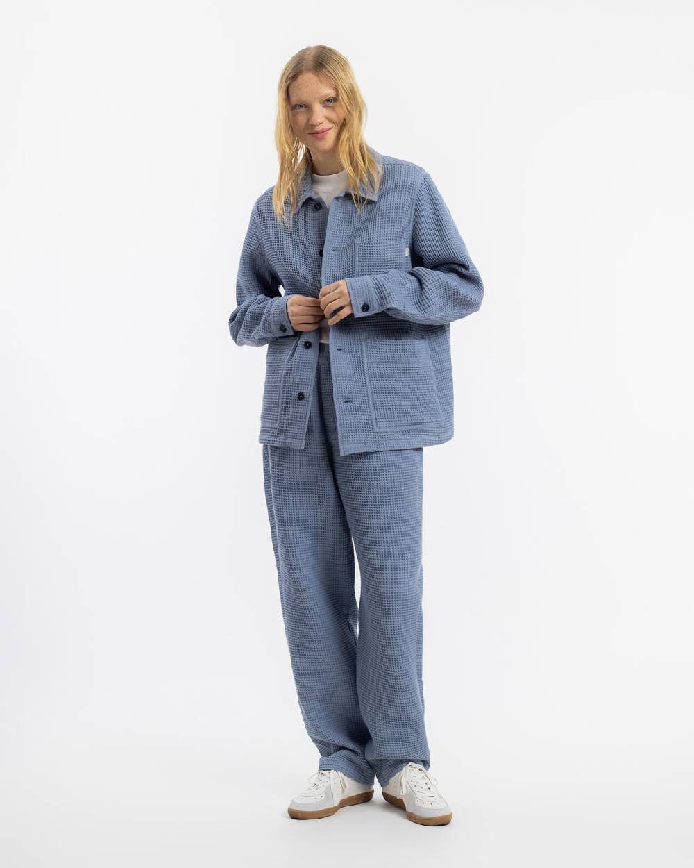 Rotholz Workwear Jacke Waffle Cotton - Hellblau Kostenlose Rückgabe