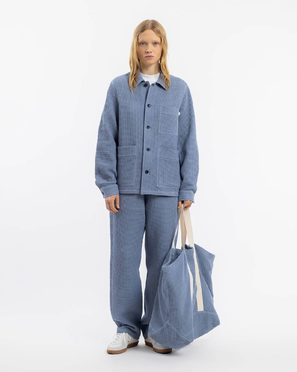 Rotholz Workwear Jacke Waffle Cotton - Hellblau Kostenlose Rückgabe