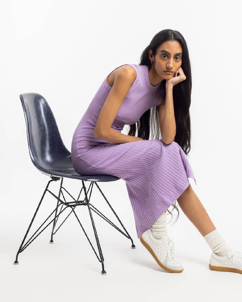 Rotholz Geripptes Kleid Bio Baumwolle - Lavendel Bis zu 60% Rabatt