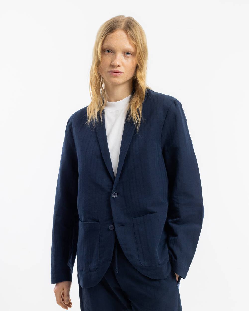 Rotholz Workwear Blazer Leinen Mix - Dunkelblau Nur für heute