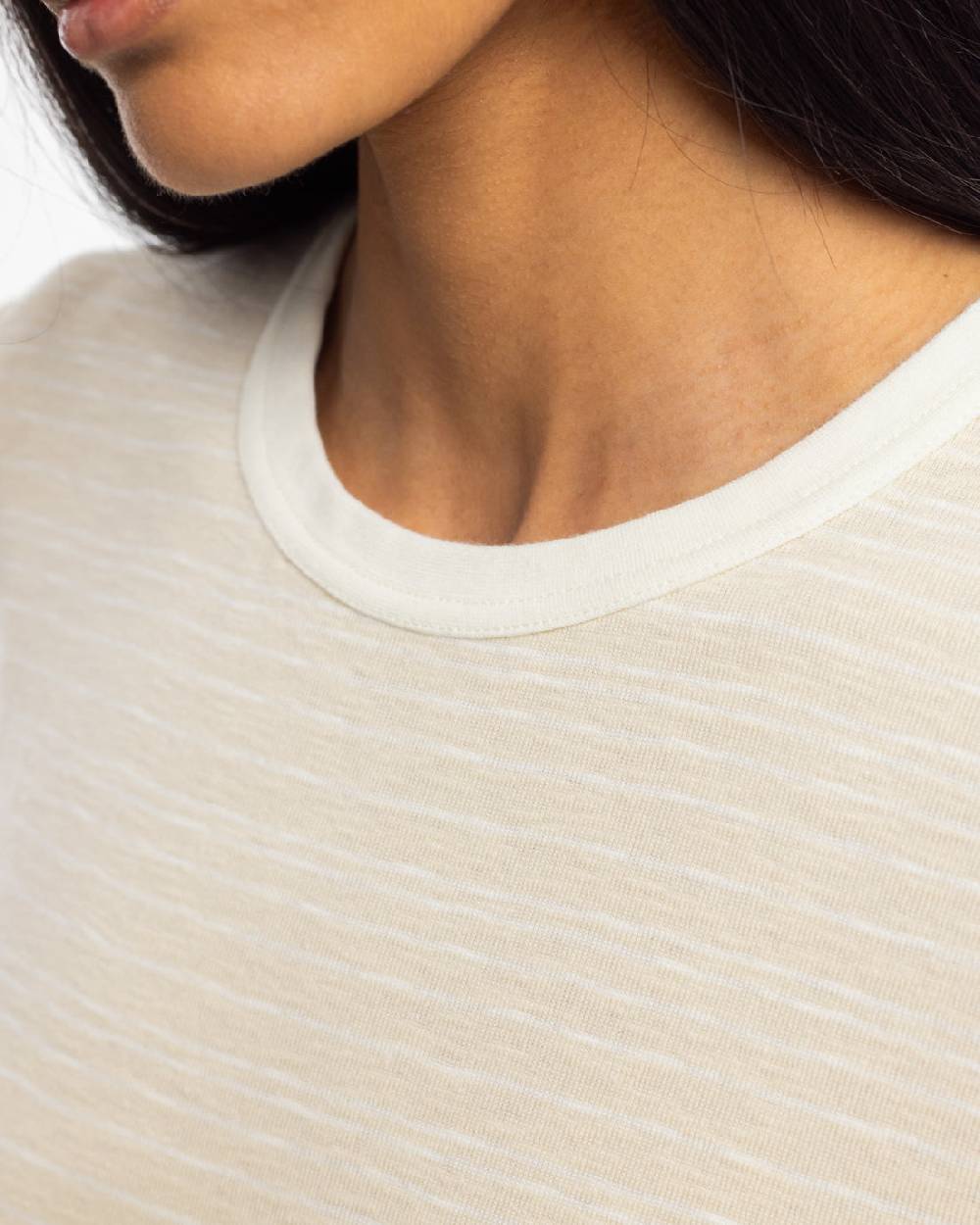 Rotholz Gestreiftes T-Shirt Kleid - Creme Bis zu 55% Rabatt