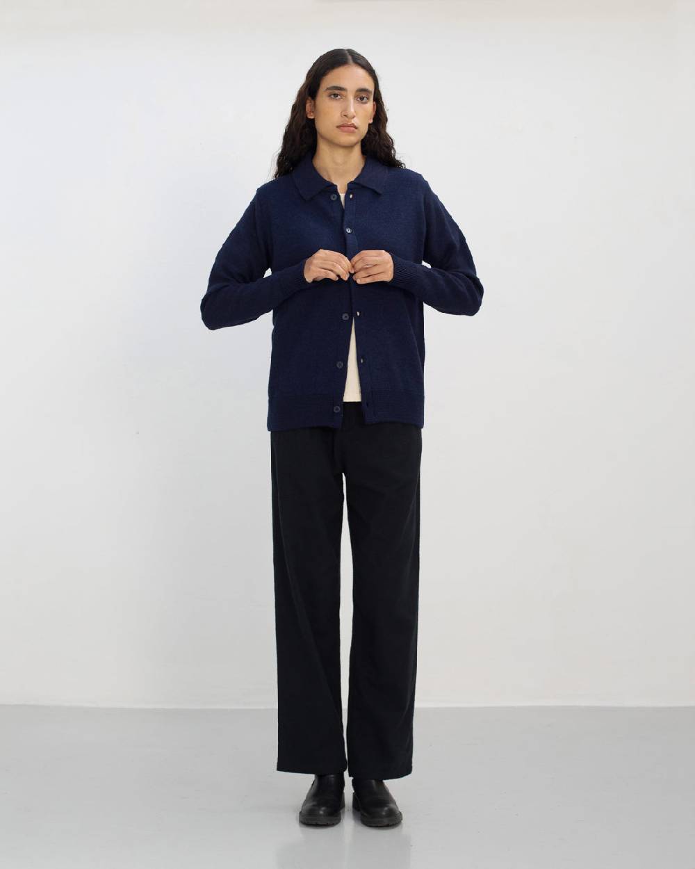 Rotholz Strick Shirt Merinowolle - Blau Clearance-Verkauf