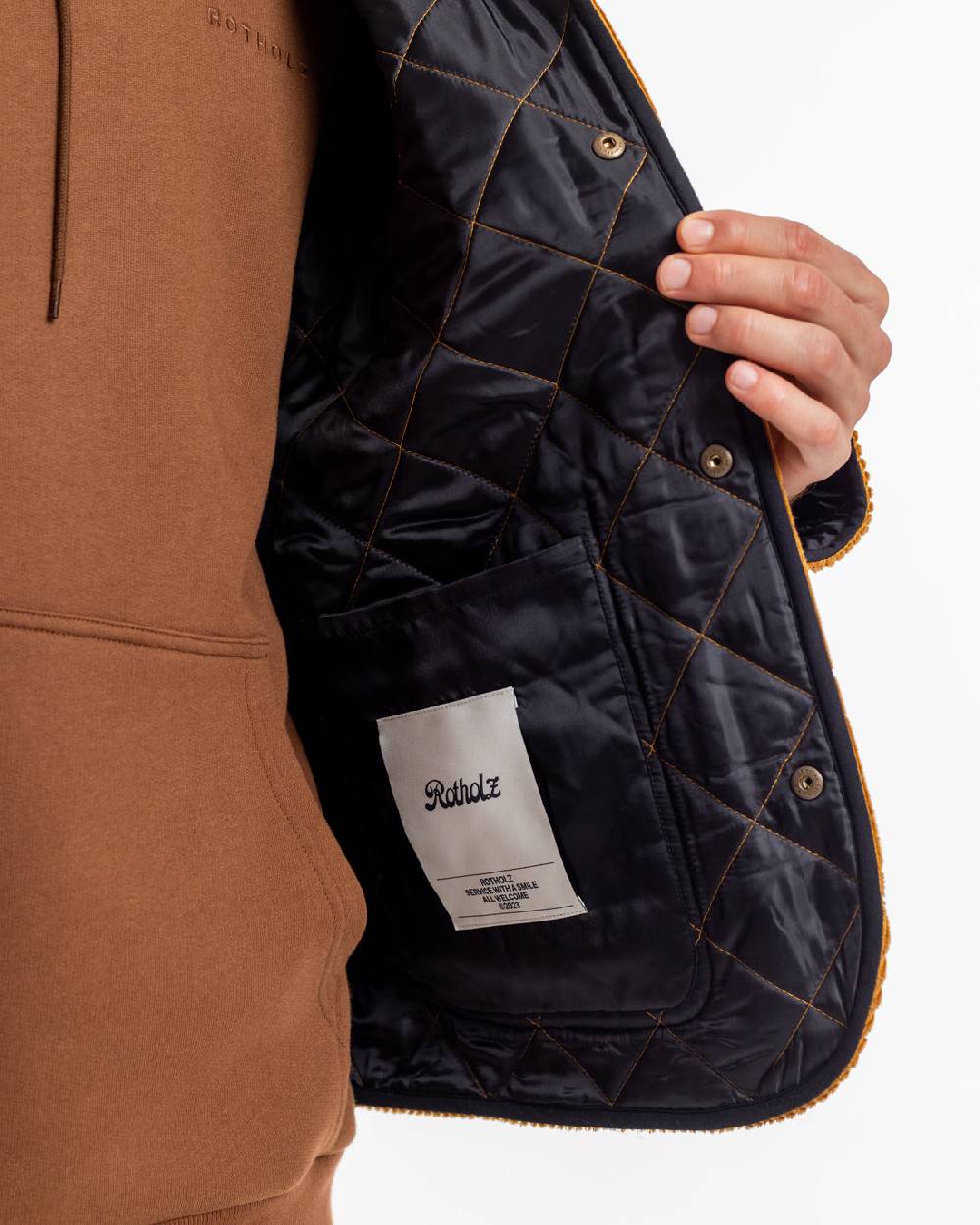 Rotholz Gesteppte Cord Jacke - Toffee Fabrikladen