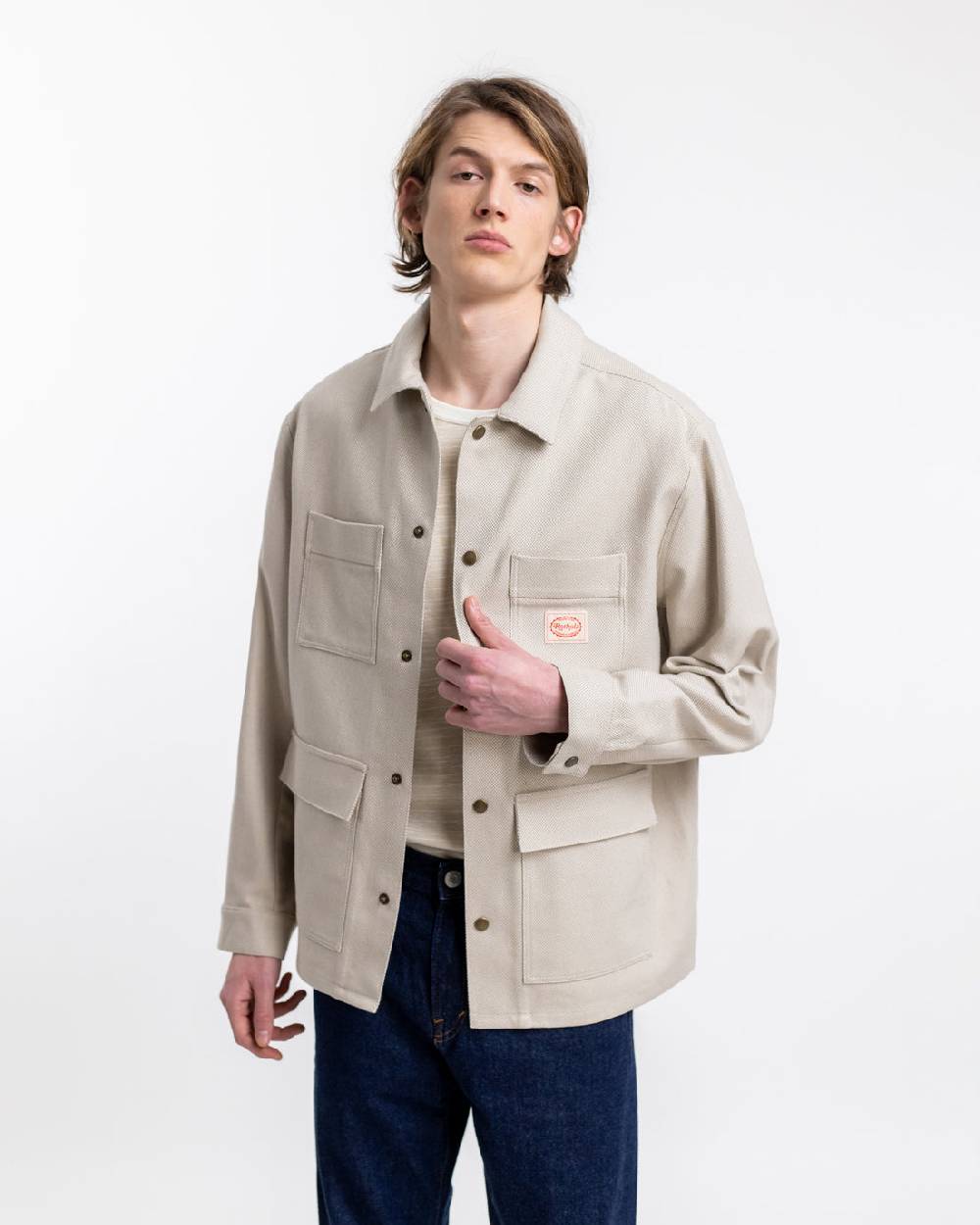 Rotholz Leichte Jacke aus Bio Canvas Beige Kariert Im Verkauf